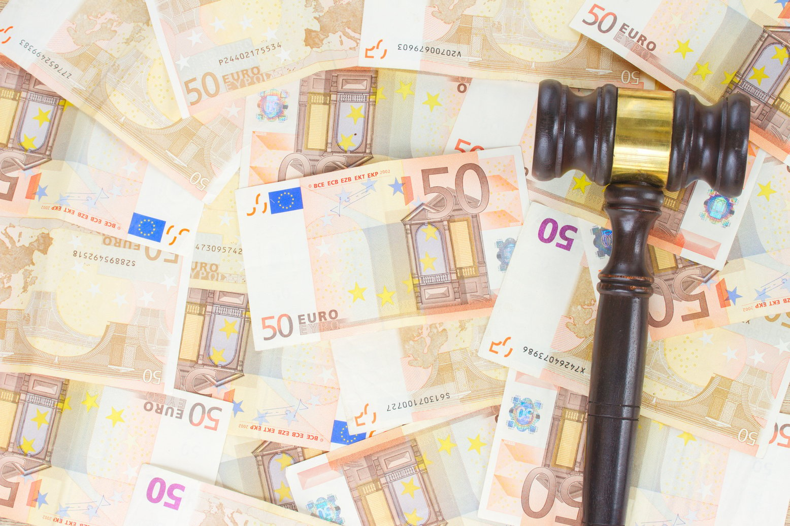 Law Gavel and Euro Money